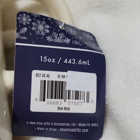 Ceramic Mug with Blue Bow Accents - Picture 2 of 9